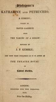 Tapa de Shakespeare's Katherine and Petruchio