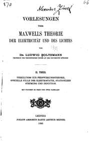 Tapa de Vorlesungen uber Maxwells Theorie der Elektricitat und des Lichtes