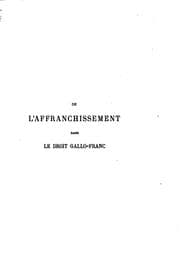Tapa de Essai sur les formes et les effets de l'affranchissement dans le droit gallo-franc