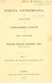 Tapa de Insecta Saundersiana: or Characters of undescribed insects in the collection of William Wilson Saunders ..