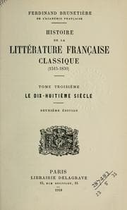 Tapa de Histoire de la littérature française classique (1515-1830)