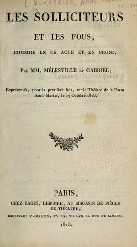 Tapa de Les solliciteurs et les fous