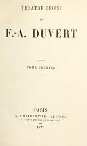 Tapa de Théâtre choisi de F.-A. Duvert