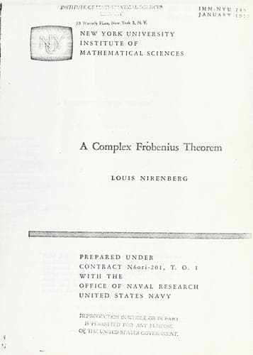 Tapa de A  complex Frobenius theorem.