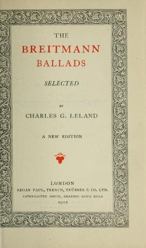 Tapa de The Breitmann ballads