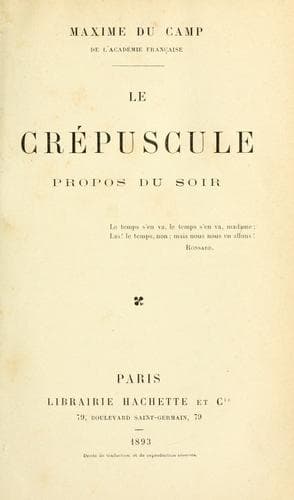 Tapa de Le crépuscule