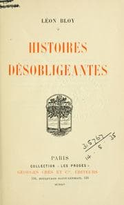 Tapa de Histoires désobligeantes