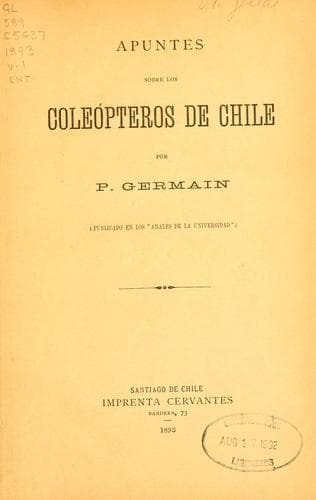 Tapa de Apuntes entomolójicos