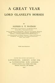 Tapa de A great year Lord Glanely's horses