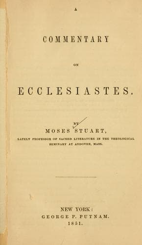 Tapa de A commentary on Ecclesiastes.