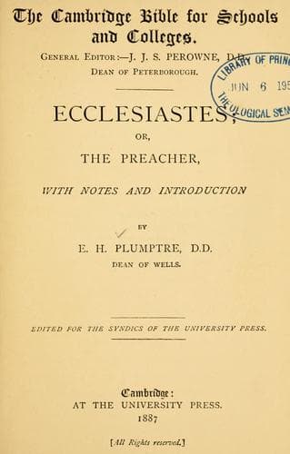 Tapa de Ecclesiastes, or, the Preacher