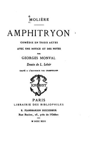 Tapa de Amphitryon: comédie
