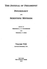 Tapa de The Journal of Philosophy, Psychology and Scientific Methods