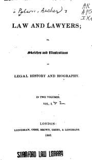 Tapa de Law and Lawyers: Or, Sketches and Illustrations of Legal History and Biography