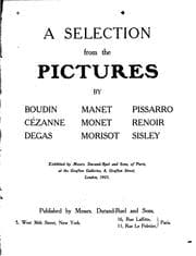 Tapa de A Selection from the Pictures by Boudin, Manet, Pissarro, Cézanne, Monet ...