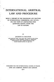 Tapa de International arbitral law and procedure