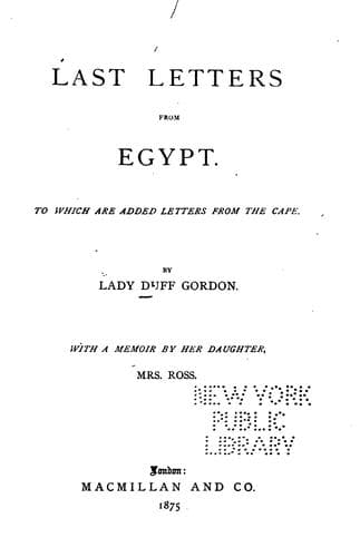 Tapa de Last letters from Egypt