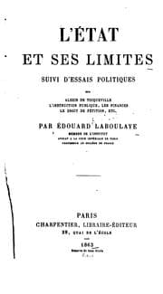 Tapa de L'état et ses limites: suivi d'essais politiques sur Alexis de Tocqueville, l'instruction ..