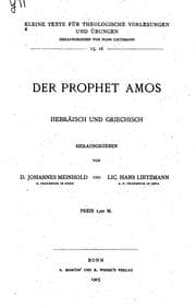 Tapa de Der prophet Amos: Hebräisch und Griechisch