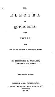 Tapa de The Electra of Sophocles: With Notes, for the Use of Colleges in the United States