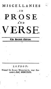 Tapa de Miscellanies in prose and verse