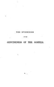 Tapa de The evidences of the genuineness of the Gospels