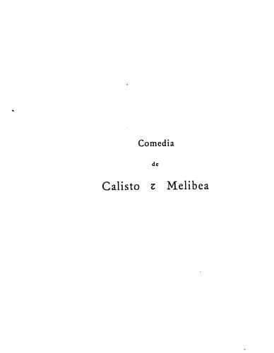 Tapa de Comedia de Calisto & Melibea