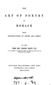 Tapa de The Art of poetry of Horace, with tr. in prose and verse by D. Bagot