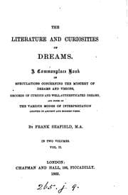Tapa de The literature and curiosities of dreams, by Frank Seafield