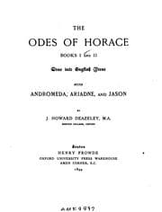 Tapa de The Odes of Horace: Books I and II