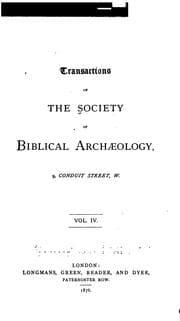 Tapa de Transactions of the Society of Biblical Archæology