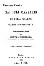 Tapa de Gai Iuli Caesaris de bello Gallico commentariorum 1, ed. by A.S. Walpole