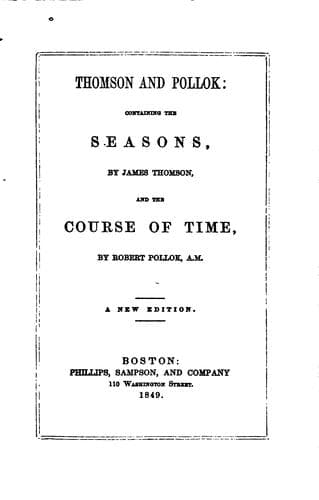 Tapa de Thomson and Pollok: Containing The Seasons