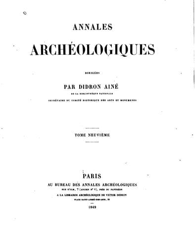 Tapa de Annales archéologiques