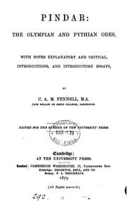 Tapa de The Olympian and Pythian odes, with notes, intr. by C.A.M. Fennell