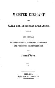 Tapa de Meister Eckhart der Vater der Deutschen speculation. Als Beitrag zu einer ..