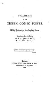 Tapa de Fragments of the Greek Comic Poets: With Renderings in English Verse