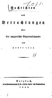 Tapa de Nachrichten und Betrachtungen über die ungarische Nazionalsynode vom Jahre 1822