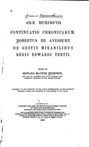 Tapa de Adæ Murimuth Continuatio chronicarum: Robertus de Avesbury De gestis ...