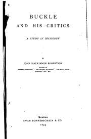 Tapa de Buckle and His Critics: A Study in Sociology