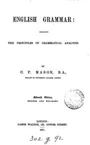 Tapa de ENGLISH GRAMMAR: INCLUDING THE PRINCIPLES OF GRAMMATICAL ANALYSIS
