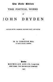 Tapa de The Poetical Works of John Dryden: Edited with a Memoir, Revised Text, and Notes by W. D. Christie