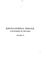 Tapa de Encyclopaedia Biblica: A Critical Dictionary of the Literary Political and ...