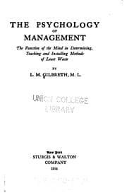 Tapa de The Psychology of Management: The Function of the Mind in Determining ...