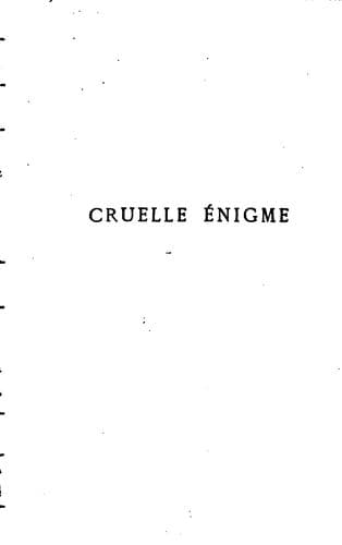 Tapa de Cruelle énigme
