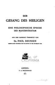 Tapa de Der Gesang des Heiligen: Eine philosophische Episode des Mahâbhr̀atam
