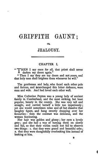 Tapa de Griffith Gaunt; or, Jealousy