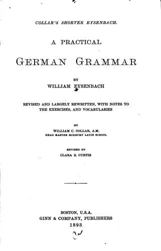 Tapa de Collar's Shorter Eysenbach: A Practical German Grammar