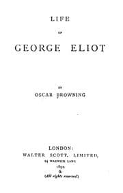 Tapa de Life of George Eliot