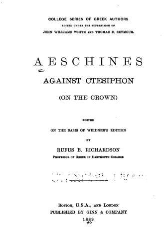 Tapa de Aeschines against Ctesiphon